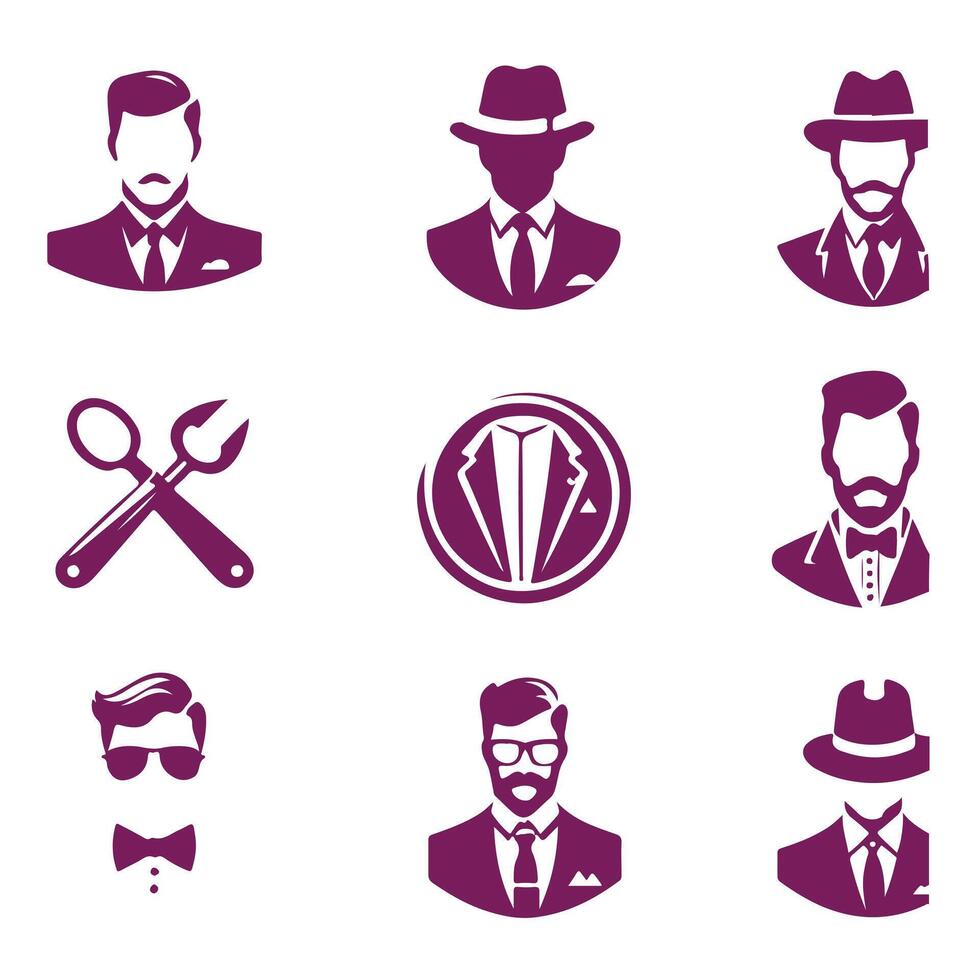 unique gentle man collection logo design vector