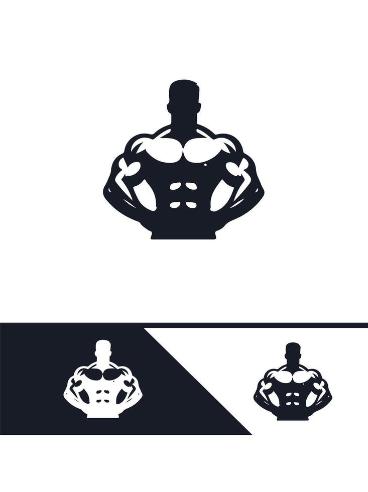 Herculean Peak Muscular Logo Design vector