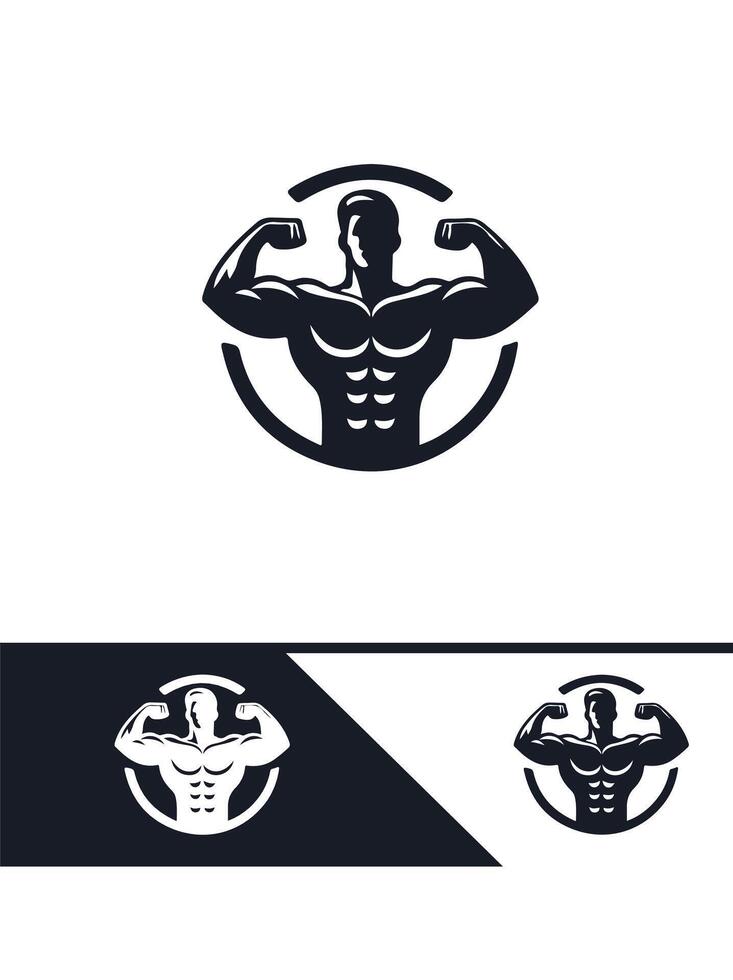 Titan Forge Muscular Logo Design vector