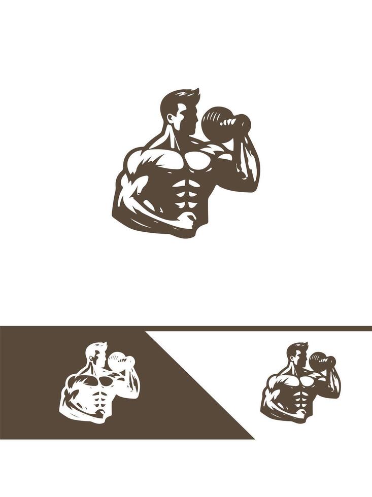 Titan Power Muscular Logo Design vector