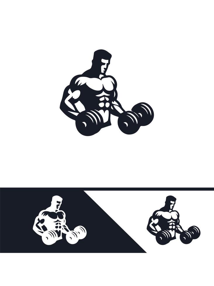 Strength Beast Muscular Logo Design vector
