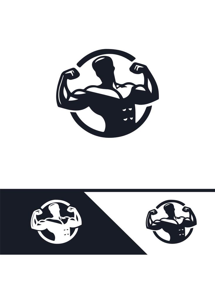 Power Forge Muscular Logo Design vector