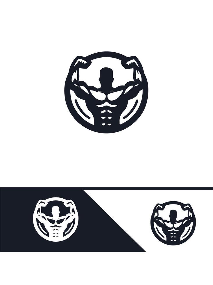 Muscle Storm Muscular Logo Design vector