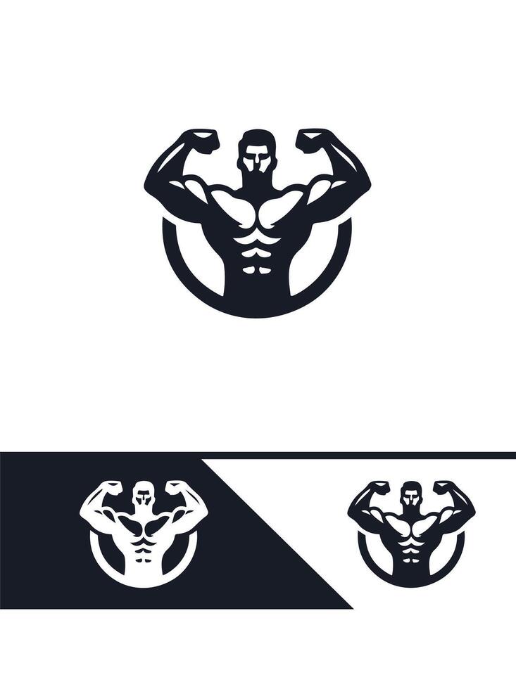 Flex Factor Muscular Logo Design vector
