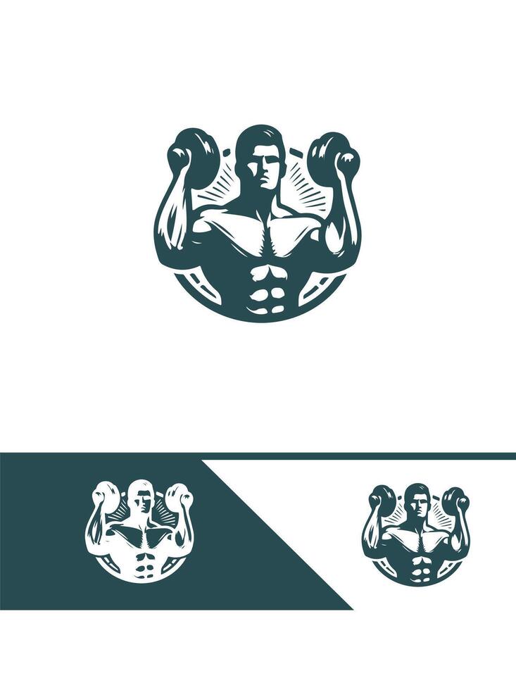 Strength Surge Muscular Logo Design vector
