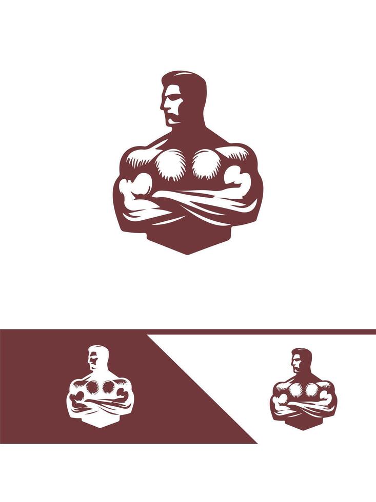 Power Pulse Muscular Logo Design vector