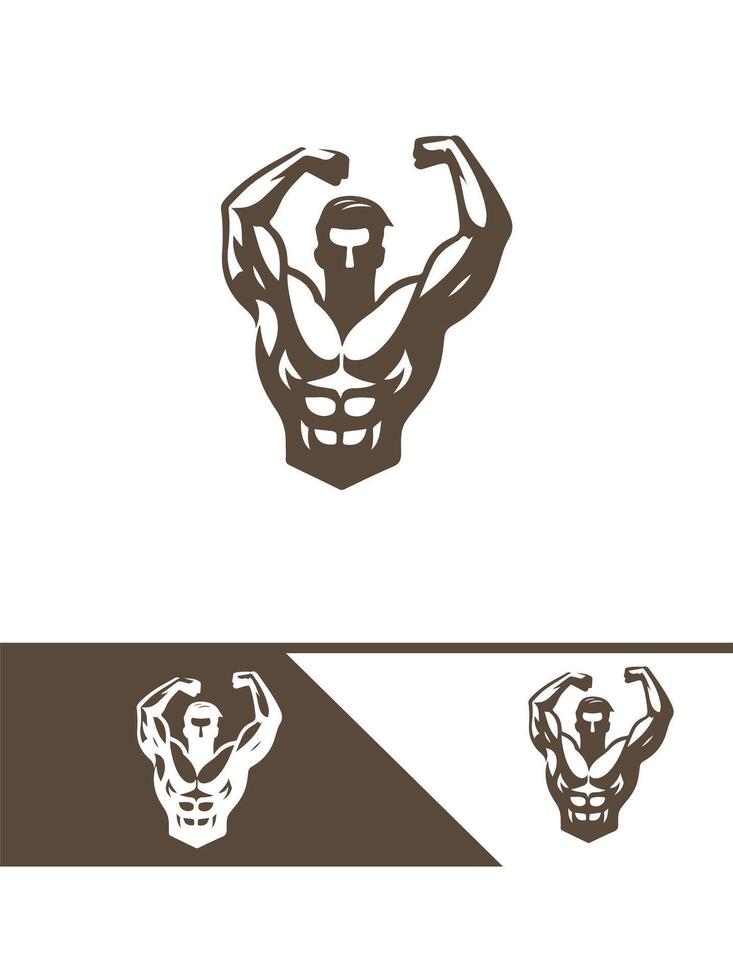Max Strength Muscular Logo Design vector