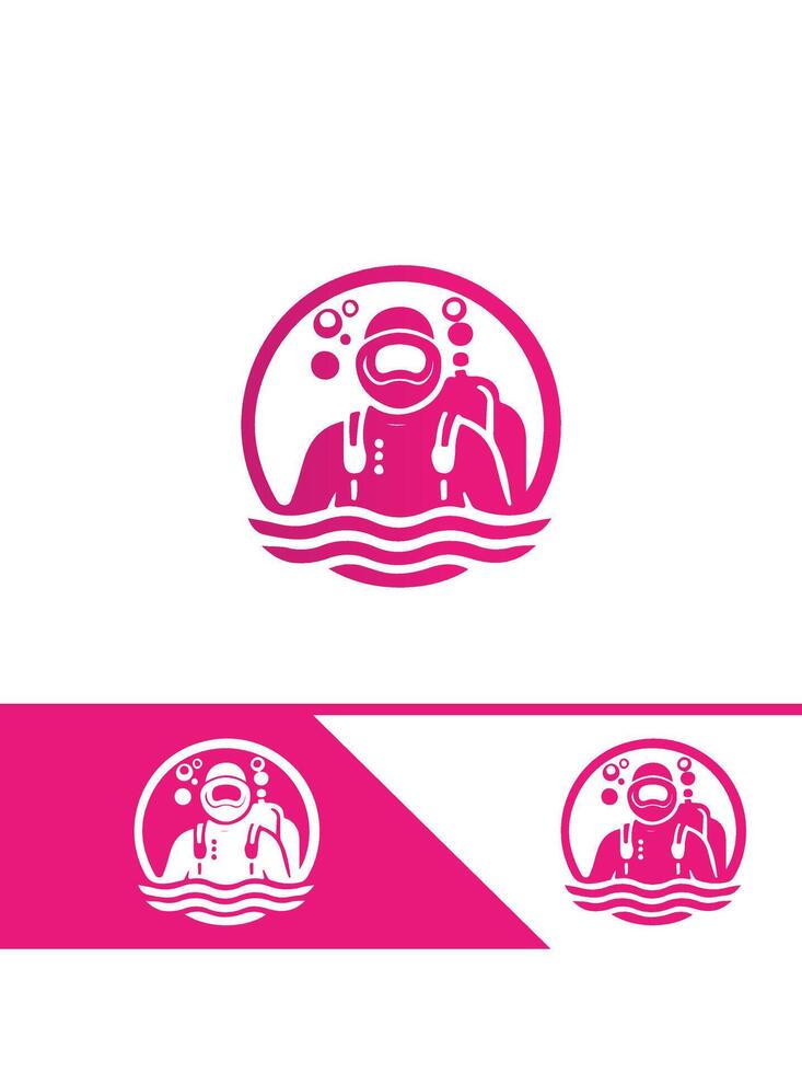 Dive Vision diver logo vector