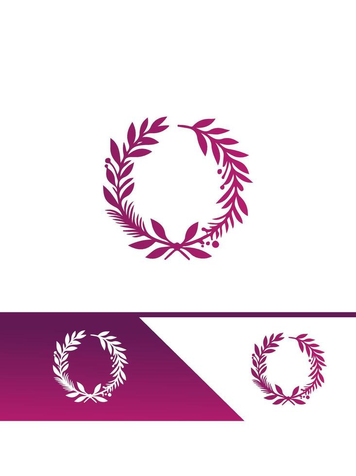 Eternal Bloom Wreath Logo Design vector