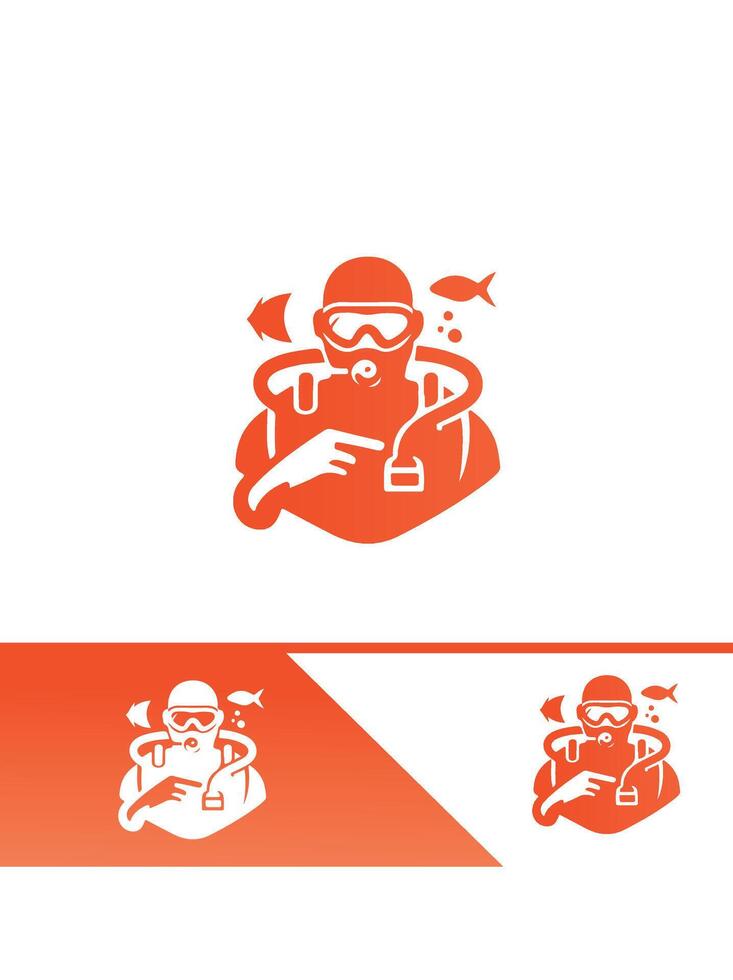 Dive Trek diver logo vector