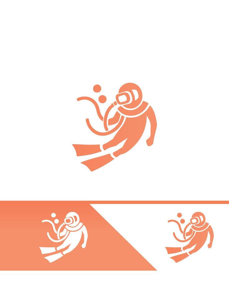 Sub Merge diver logo vector