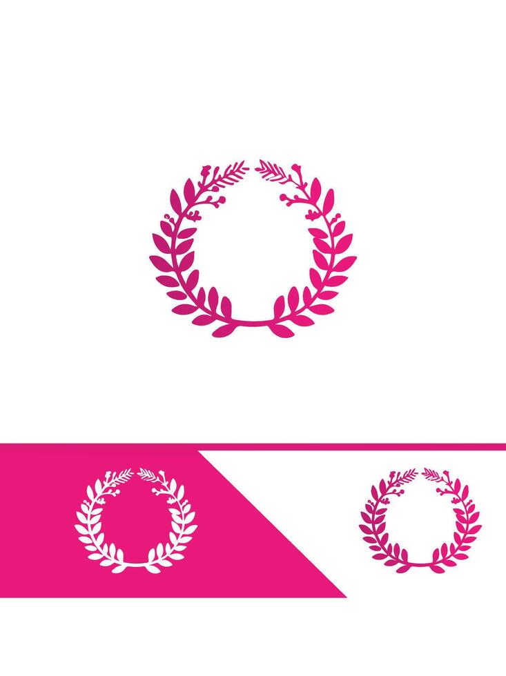 Evergreen Bloom Wreath Logo Design vector