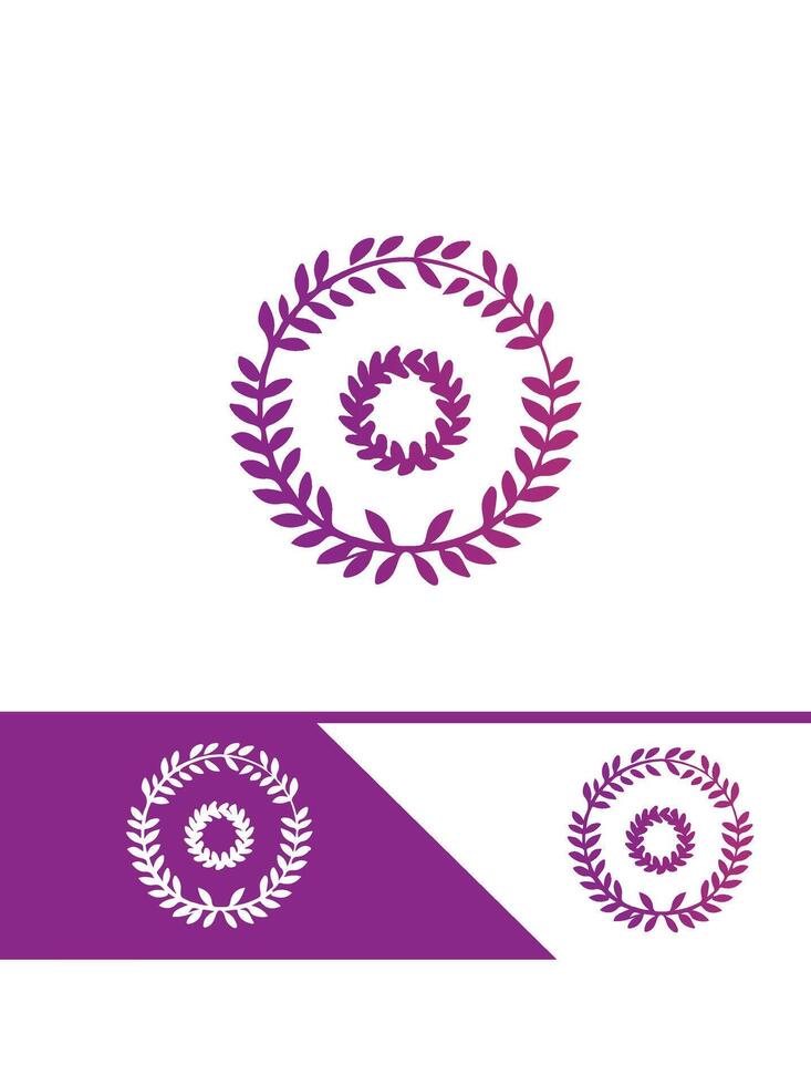 Circle Blooms Wreath Logo Design vector