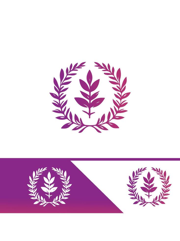 Evergreen Circle Wreath Logo Design vector