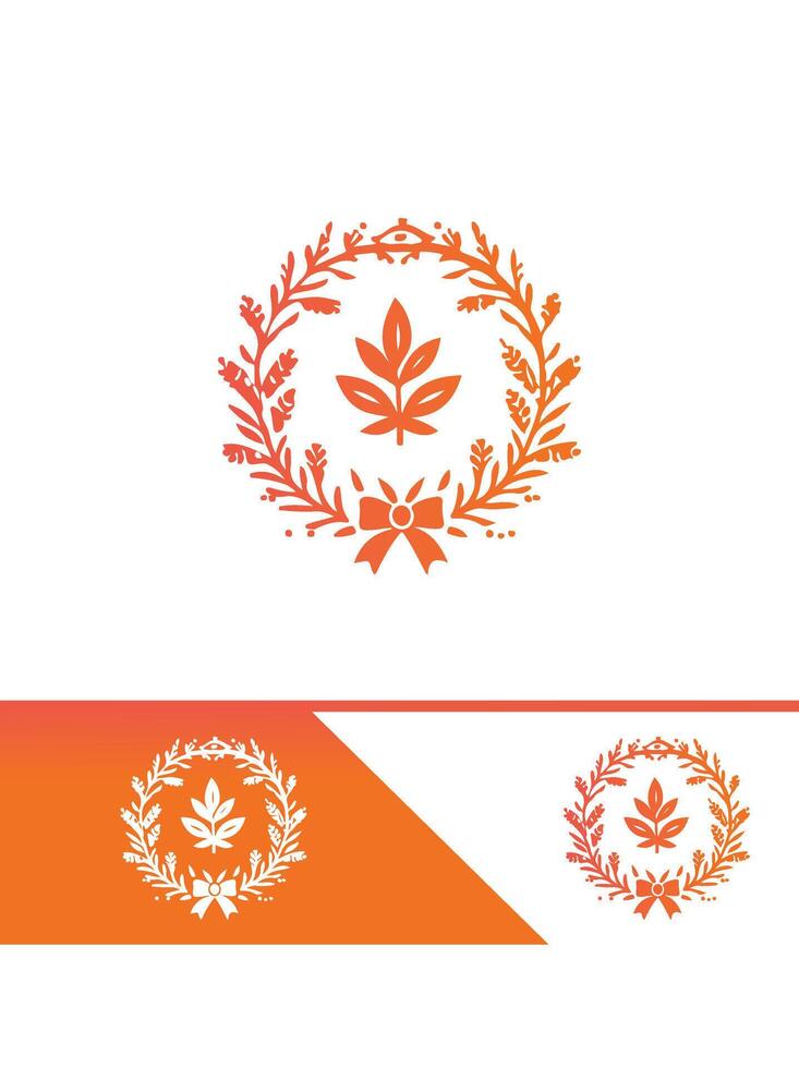 Radiant Blossoms Wreath Logo Design vector