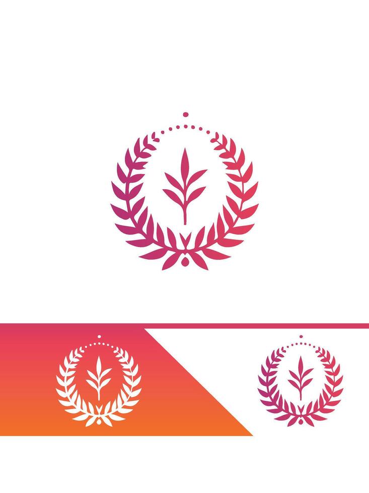 Evergreen Halo Wreath Logo Design vector