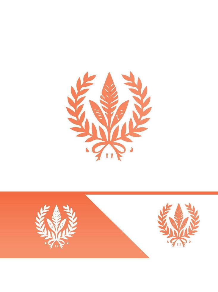 Pure Circle Wreath Logo Design vector