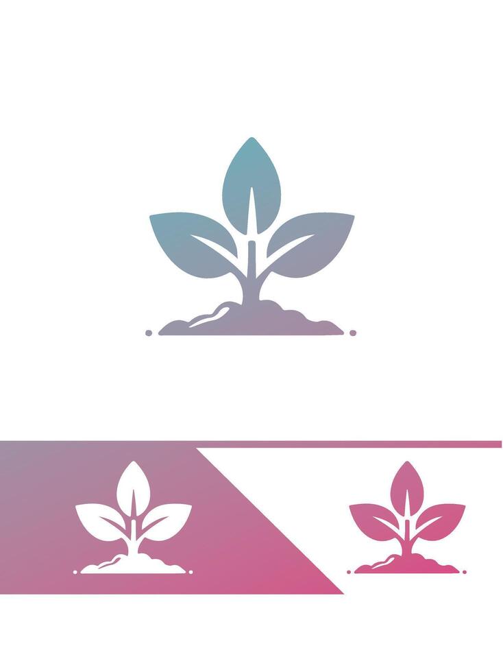 Tiny Roots Seedling Logo Design vector