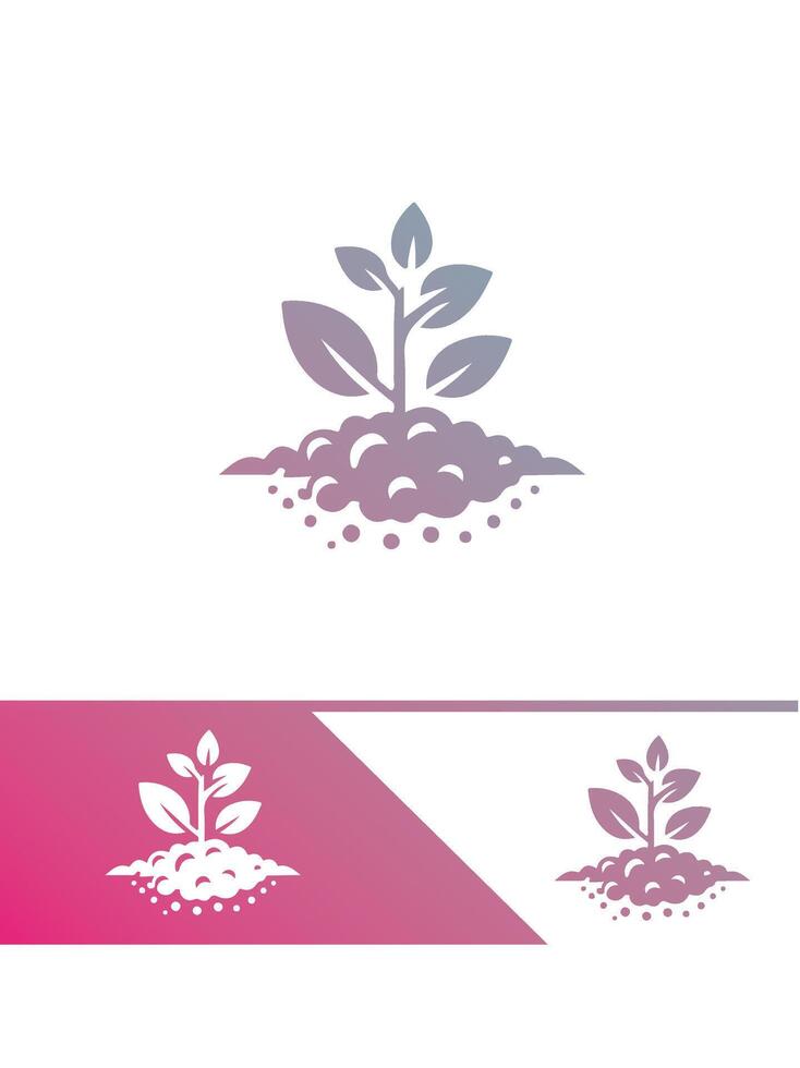 Earth Sprout Path Seedling Logo Design vector