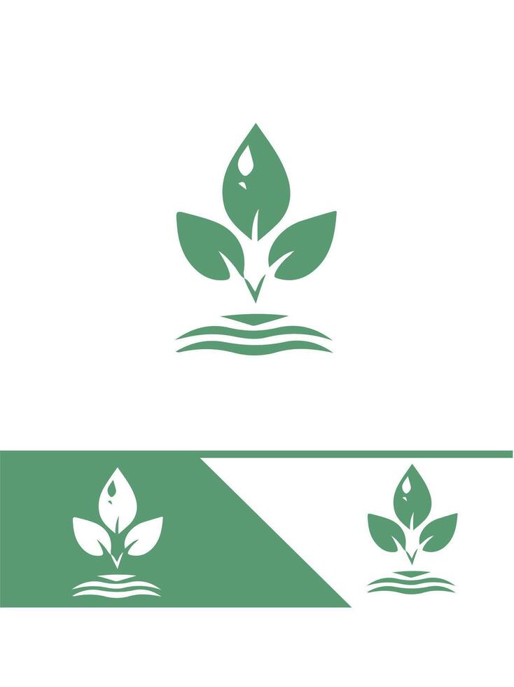 New Leaf Path Seedling Logo Design vector