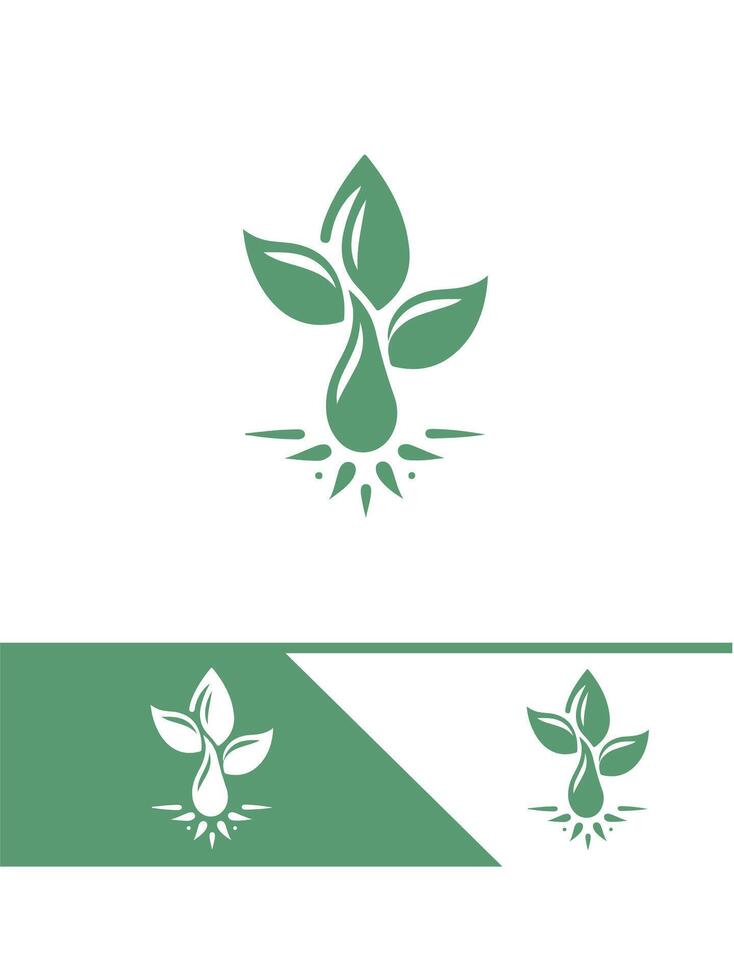 Leaf Sprout Seedling Logo Design vector