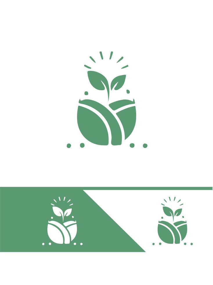 Root Bloom Path Seedling Logo Design vector