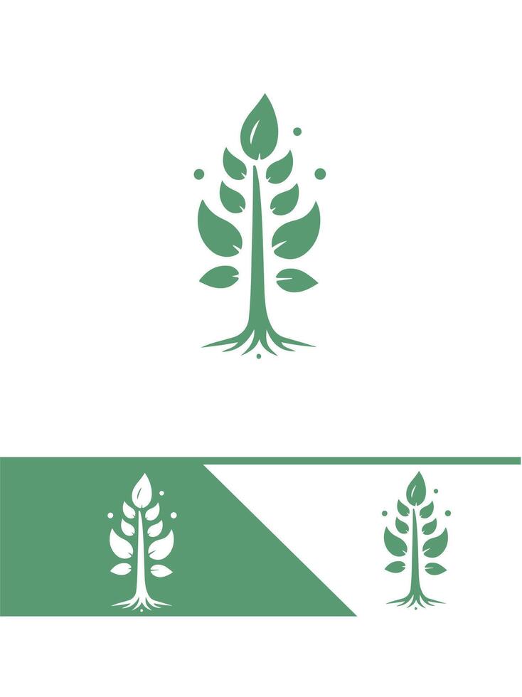 Budding Roots Seedling Logo Design vector