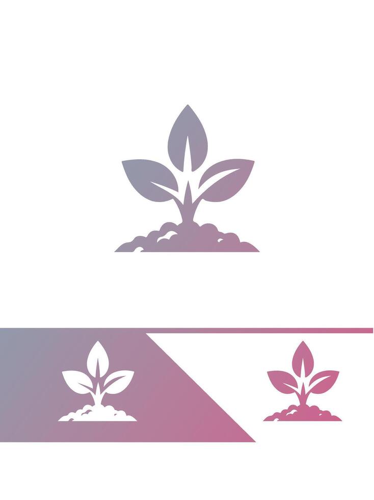 Growing Seedings Logo Design vector