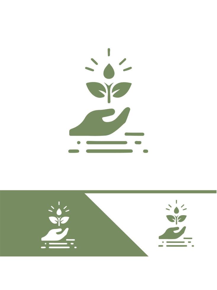 Green Shoot Seedling Logo Design vector