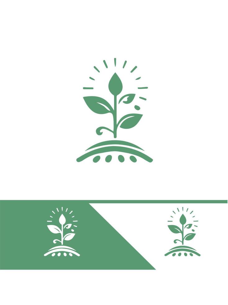 Rising Leaf Seedling Logo Design vector
