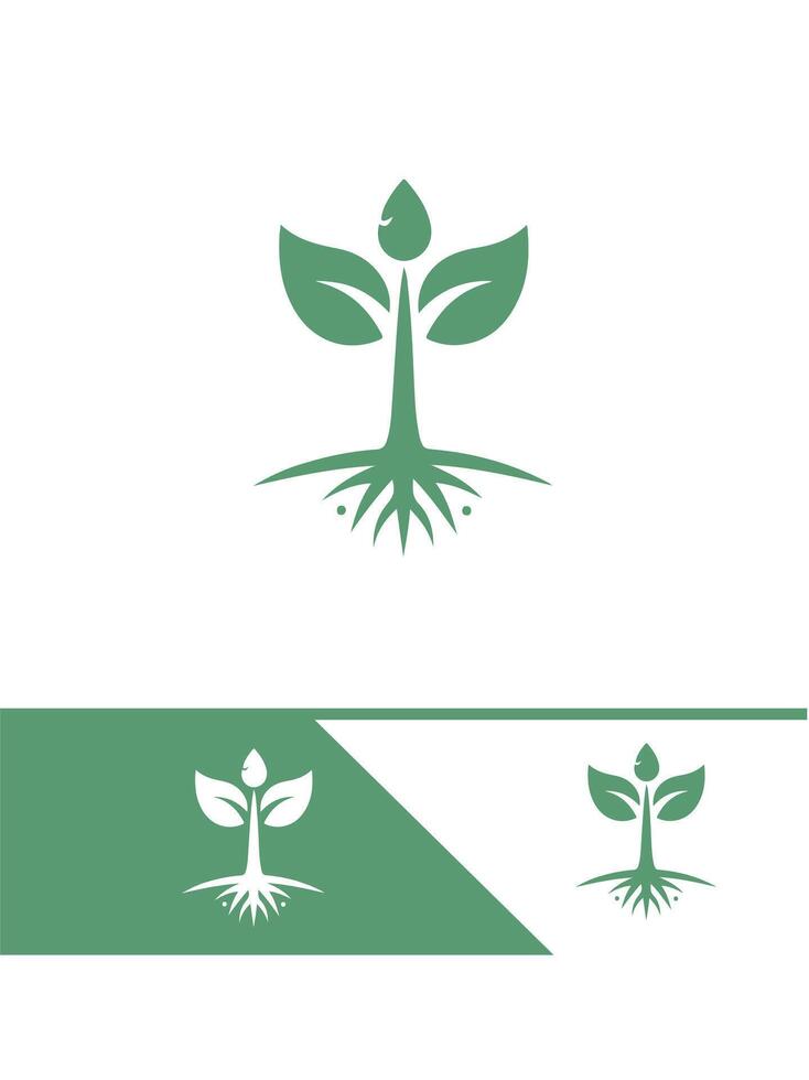 Sprout Sphere Seedling Logo Design vector