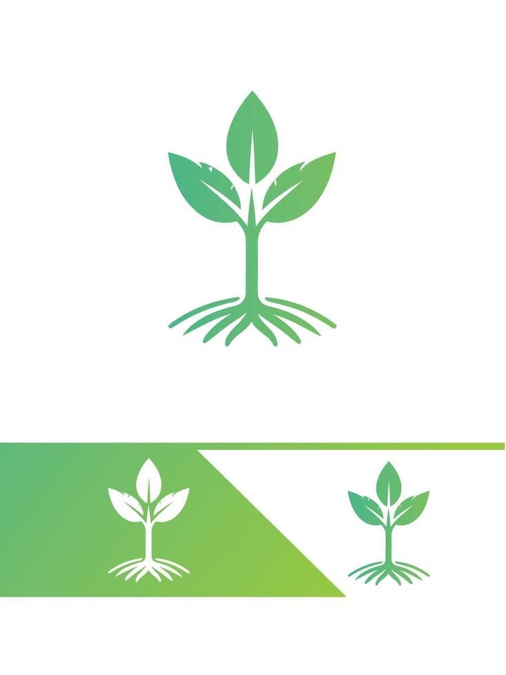 Growing Green Seedling Logo Design vector
