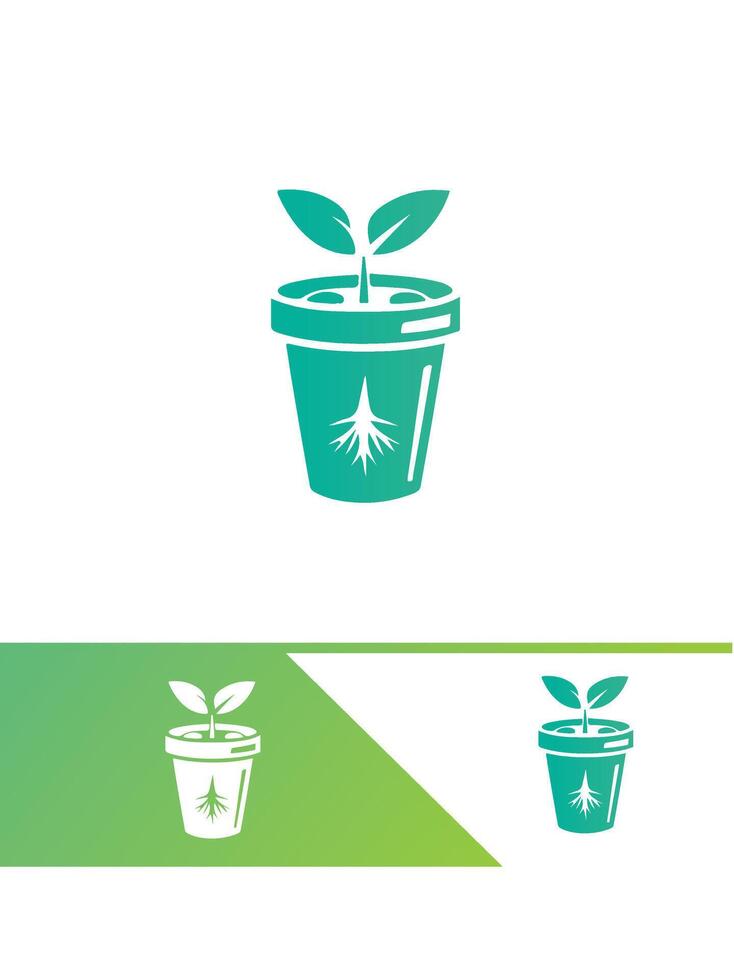 Leafy Roots Seedling Logo vector