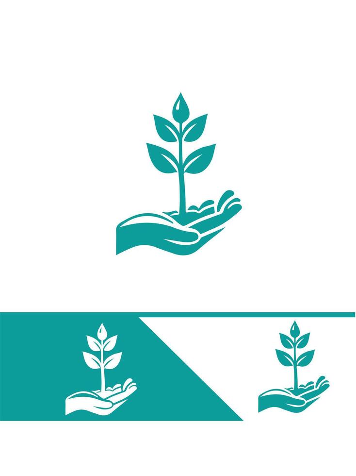 Green Sprout Life Seedling Logo vector