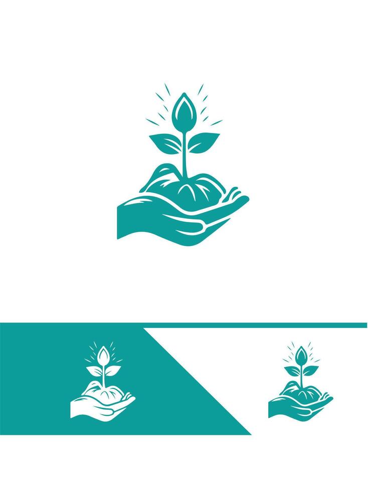 Earthy Sprout Seedling Logo vector