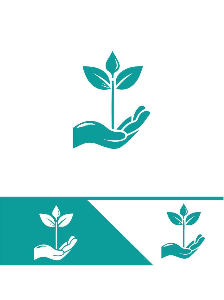 Bright Sprout Seedling Logo vector