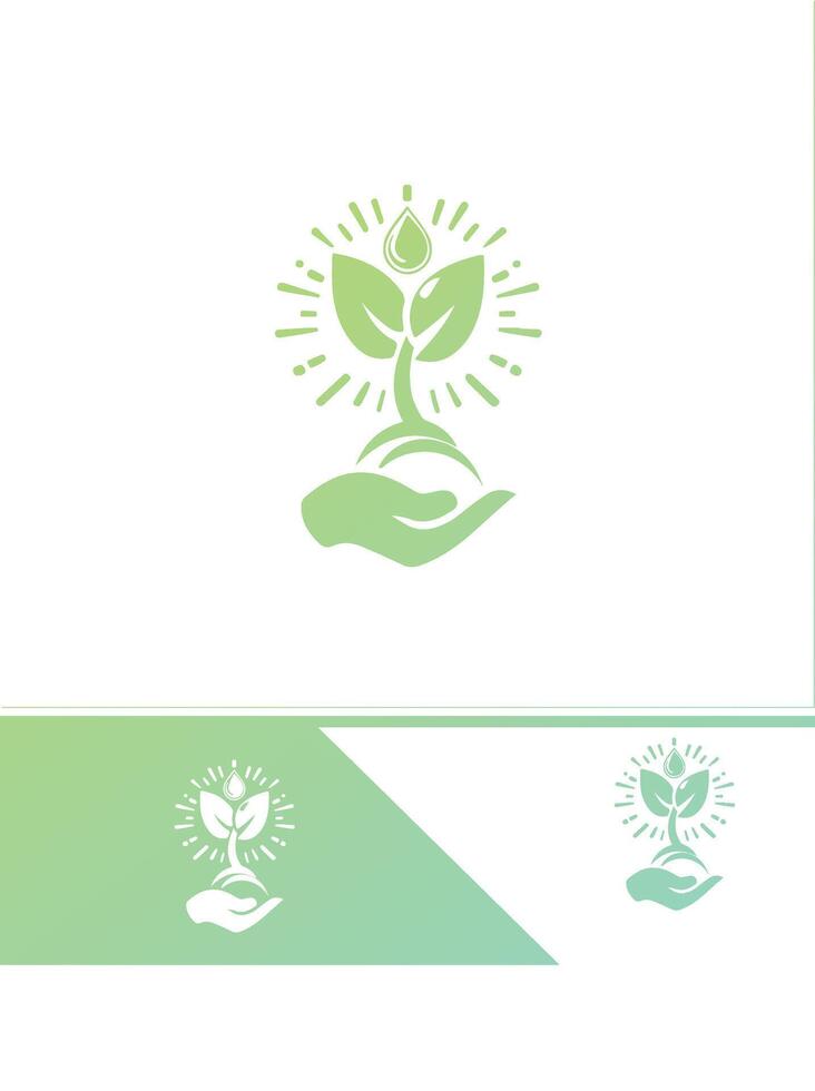 Green Essence Seedling Logo vector