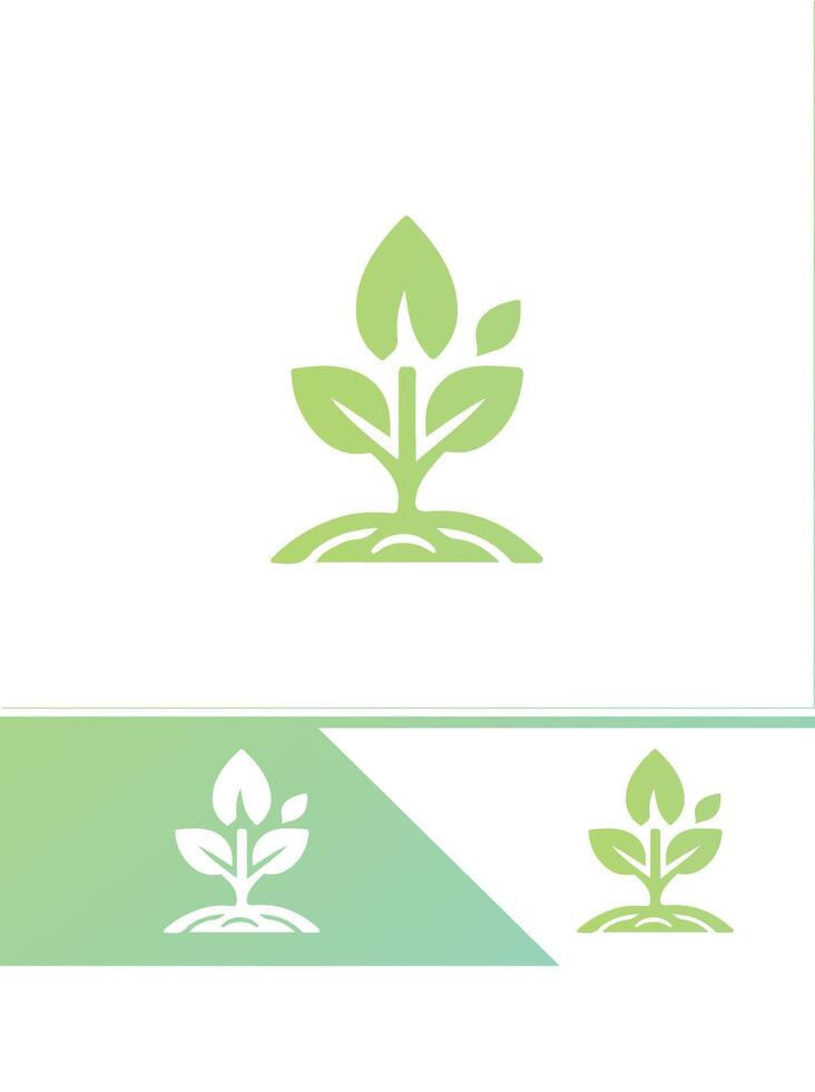 Green Sprout Seedling Logo vector
