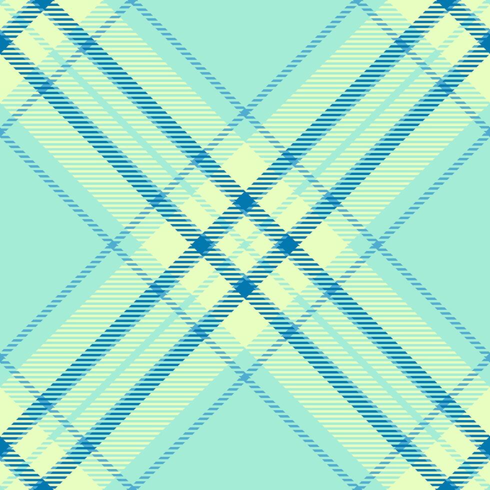 Retro textile fabric texture, custom seamless plaid check. Underwear background pattern tartan in teal and light colors. vector