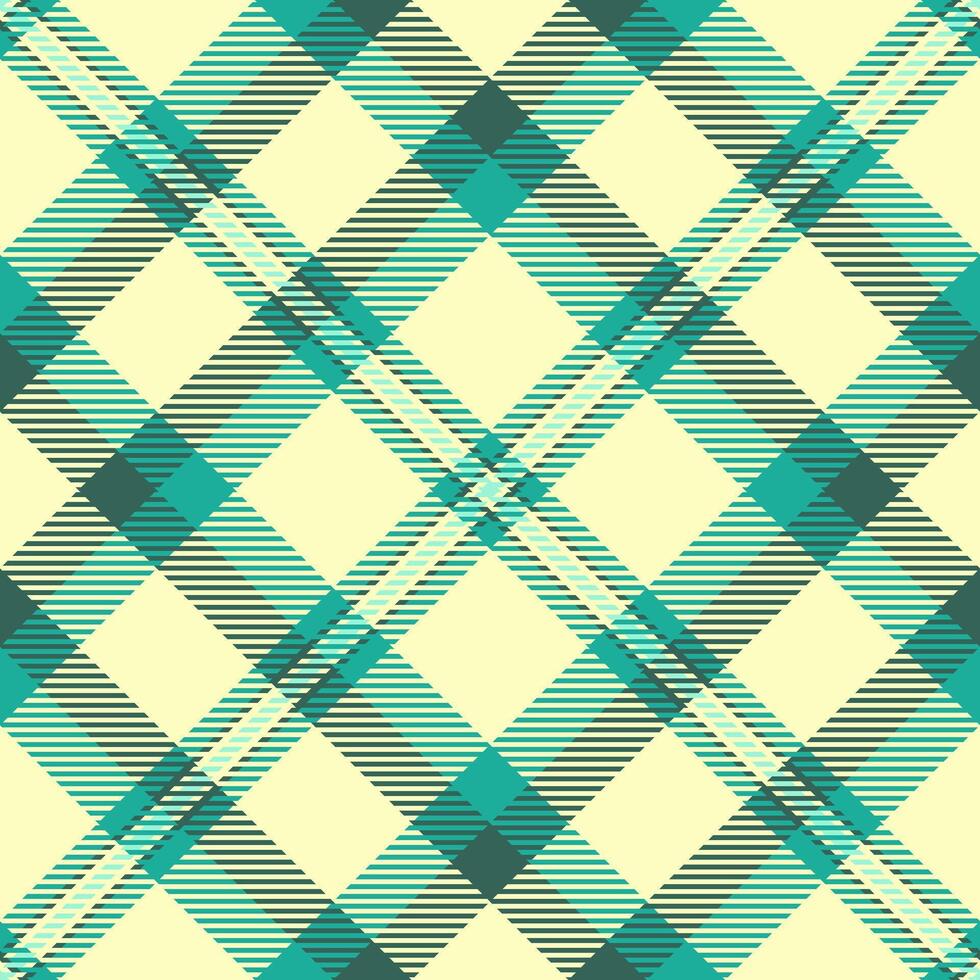 Slim seamless background pattern, styled texture textile plaid. Fiber check fabric tartan in teal and light colors. vector