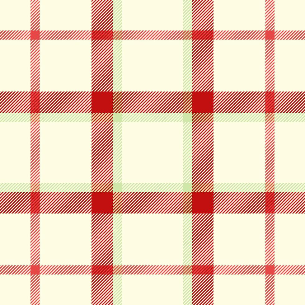 Classic cream and red plaid pattern. Perfect for textile design, wrapping paper, or seasonal projects. vector