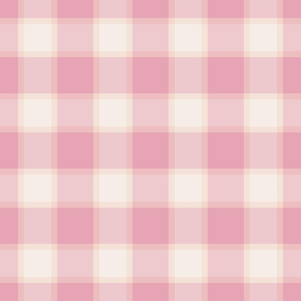 Soft pink and cream gingham pattern. Perfect for backgrounds, textiles, or packaging design. Evokes feelings of femininity, sweetness, and gentle charm. vector