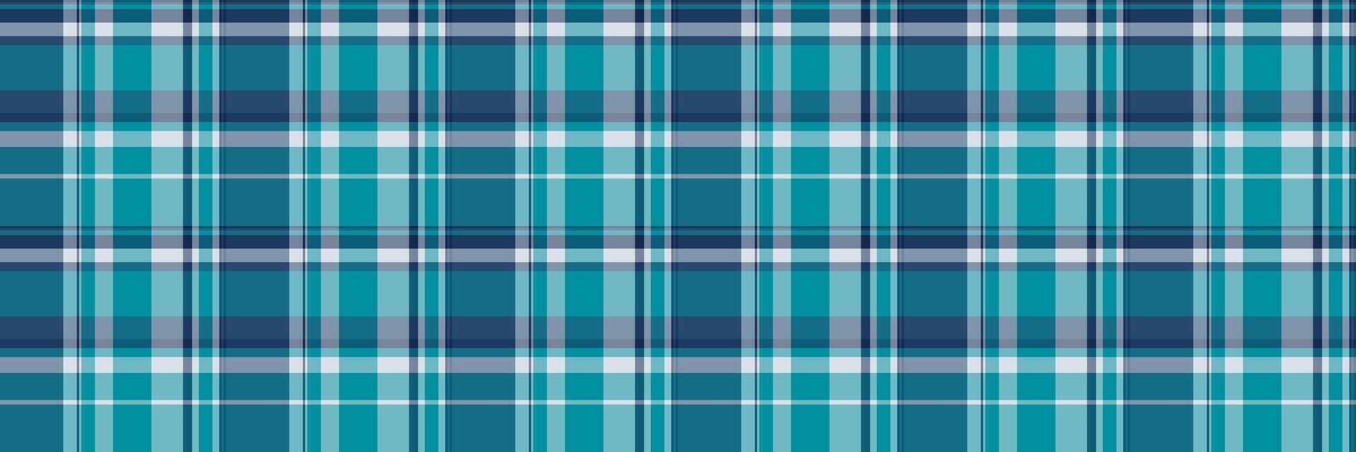 Seamless teal and navy plaid pattern. Perfect for textile design, website backgrounds, or fashion projects. This cooltoned, classic check evokes a sense of order and sophistication. vector