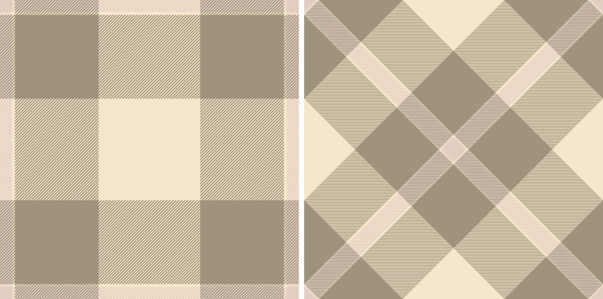 Fabric texture seamless of plaid tartan with a pattern textile check background. Set in coffee colors of fashion trends. vector