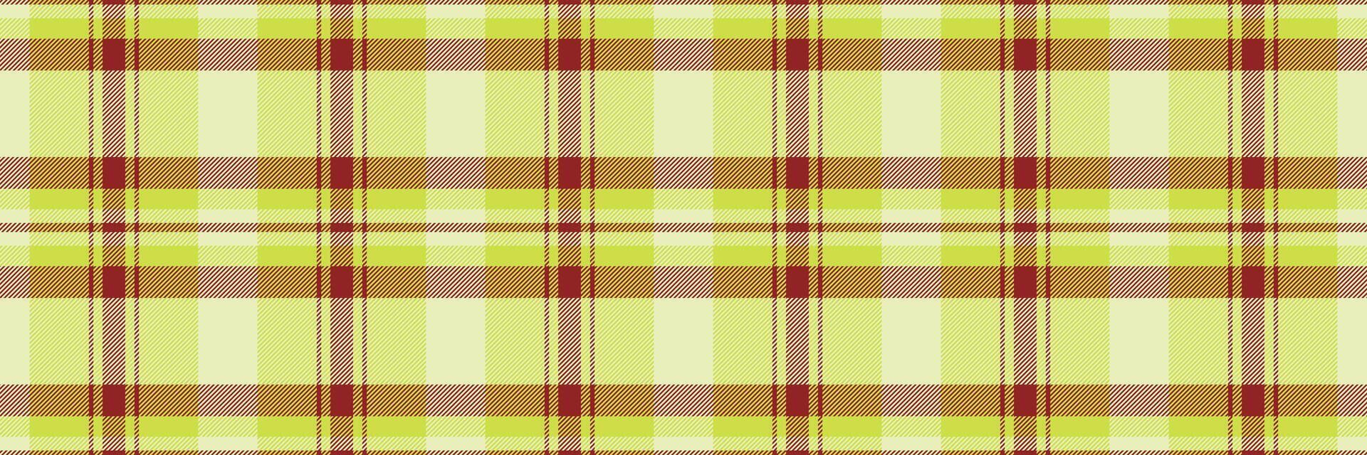 Straight pattern check , bold plaid texture fabric. Line textile seamless tartan background in lime and light colors. vector