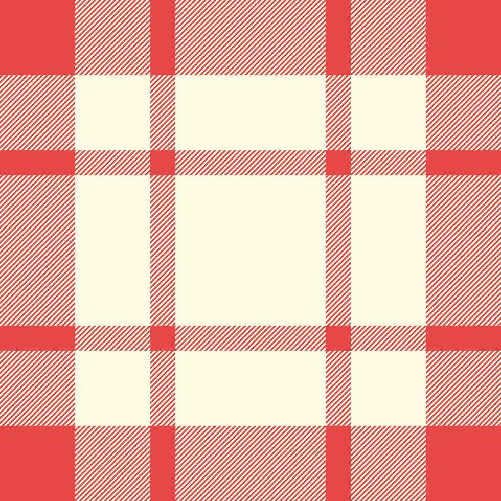 Classic red and cream plaid pattern. Seamless texture ideal for textile design, apparel, website backgrounds, or packaging. Clean, simple style with a timeless appeal. vector