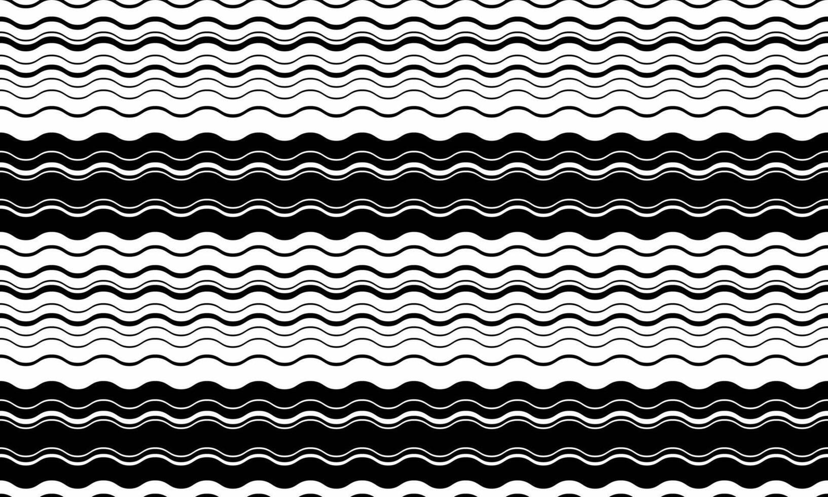 Abstract black and white wavy stripes pattern. Seamless design ideal for backgrounds, textiles, website design, and modern graphic projects. Stylish, minimalist aesthetic. vector