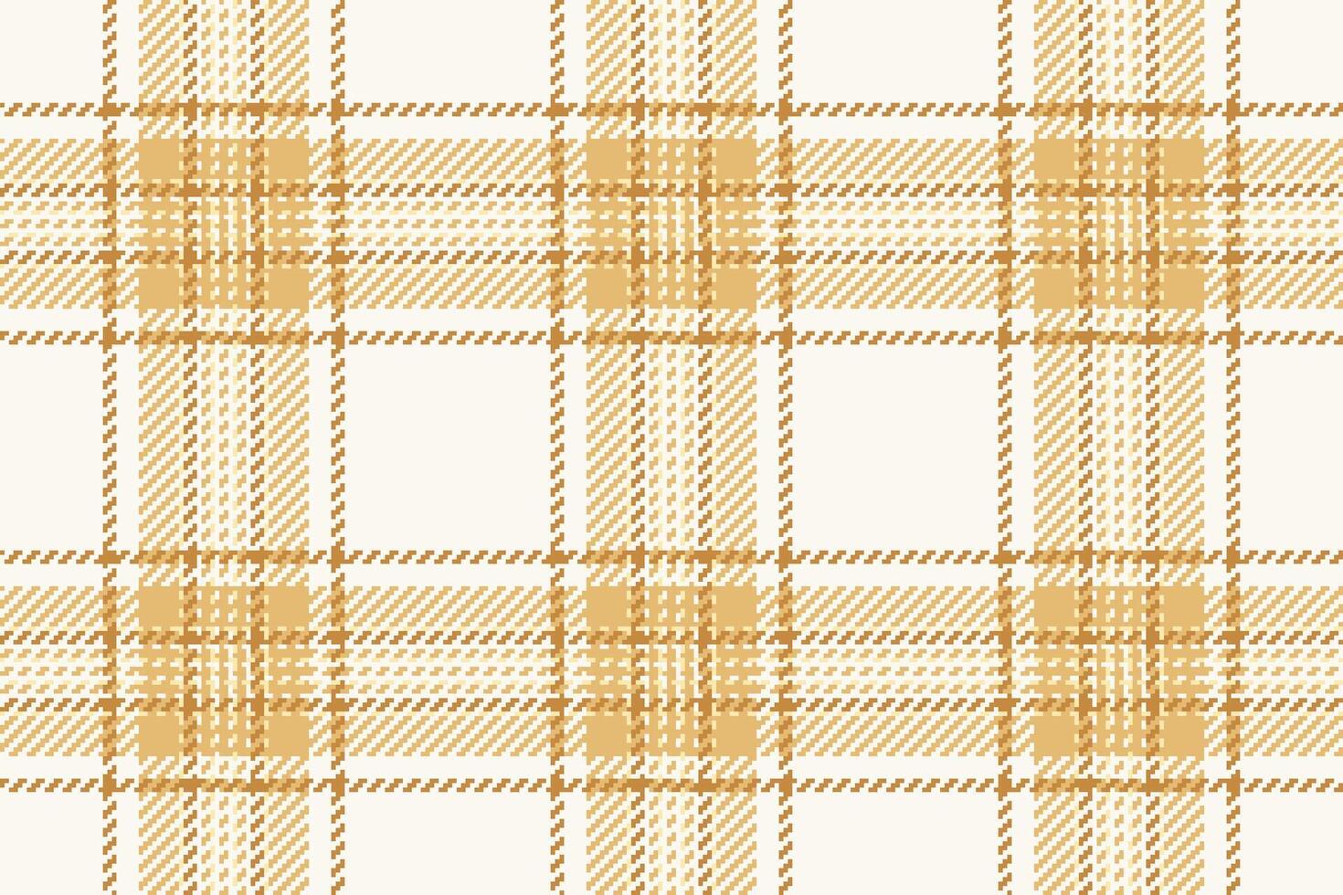 Checked background fabric pattern, tribal texture seamless. Packaging check tartan plaid textile in sea shell and amber colors. vector