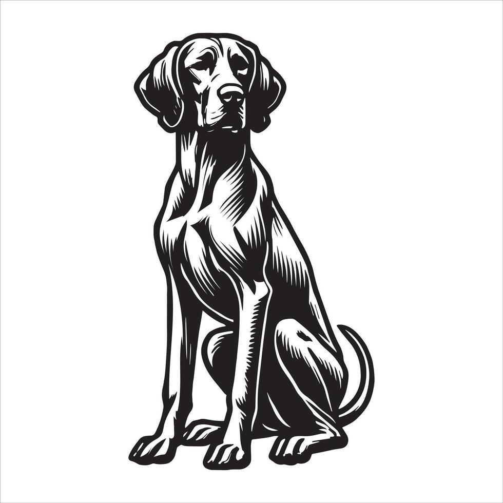Vizsla Relax Sitting dog vector