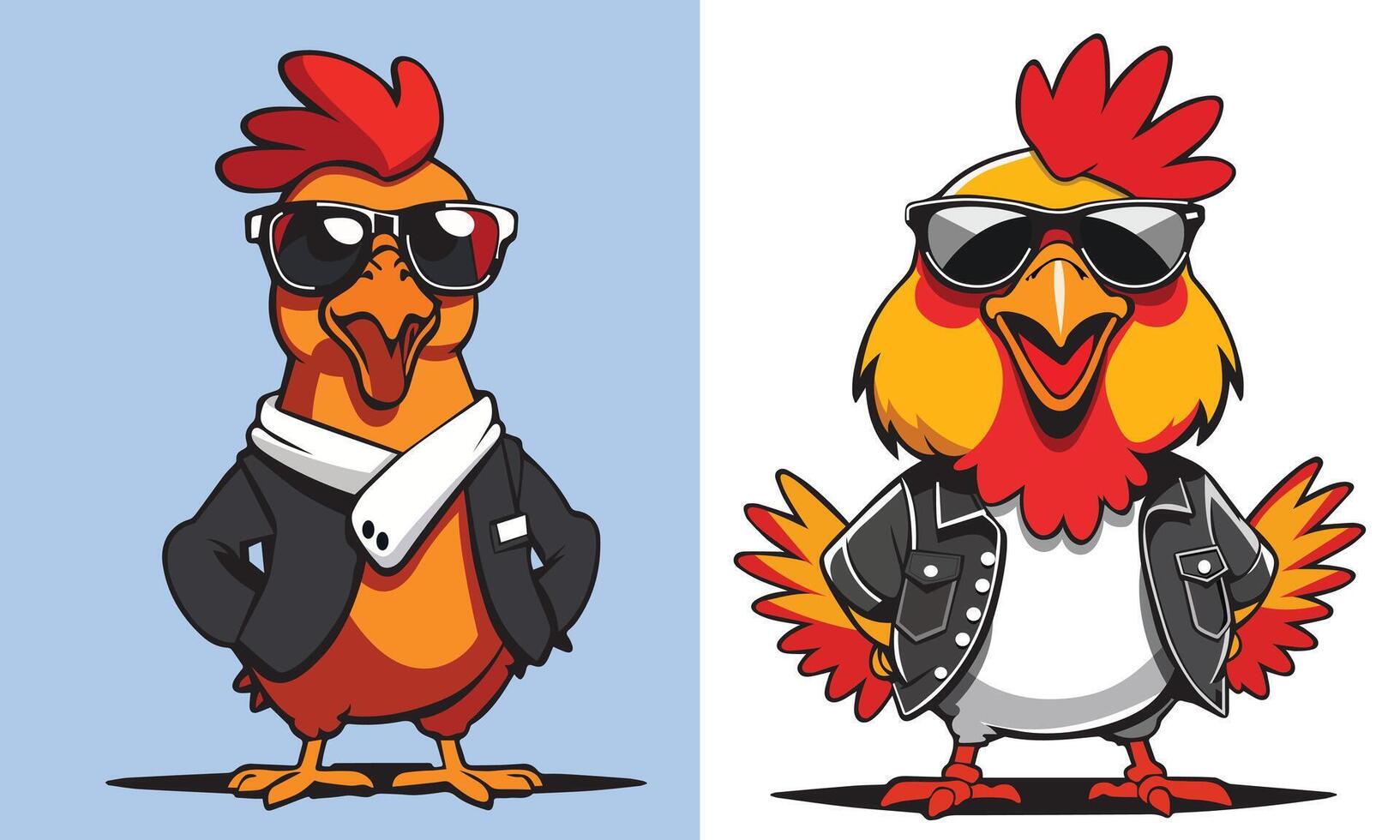 Stylish Hip Hop Chicken Set Illustration vector